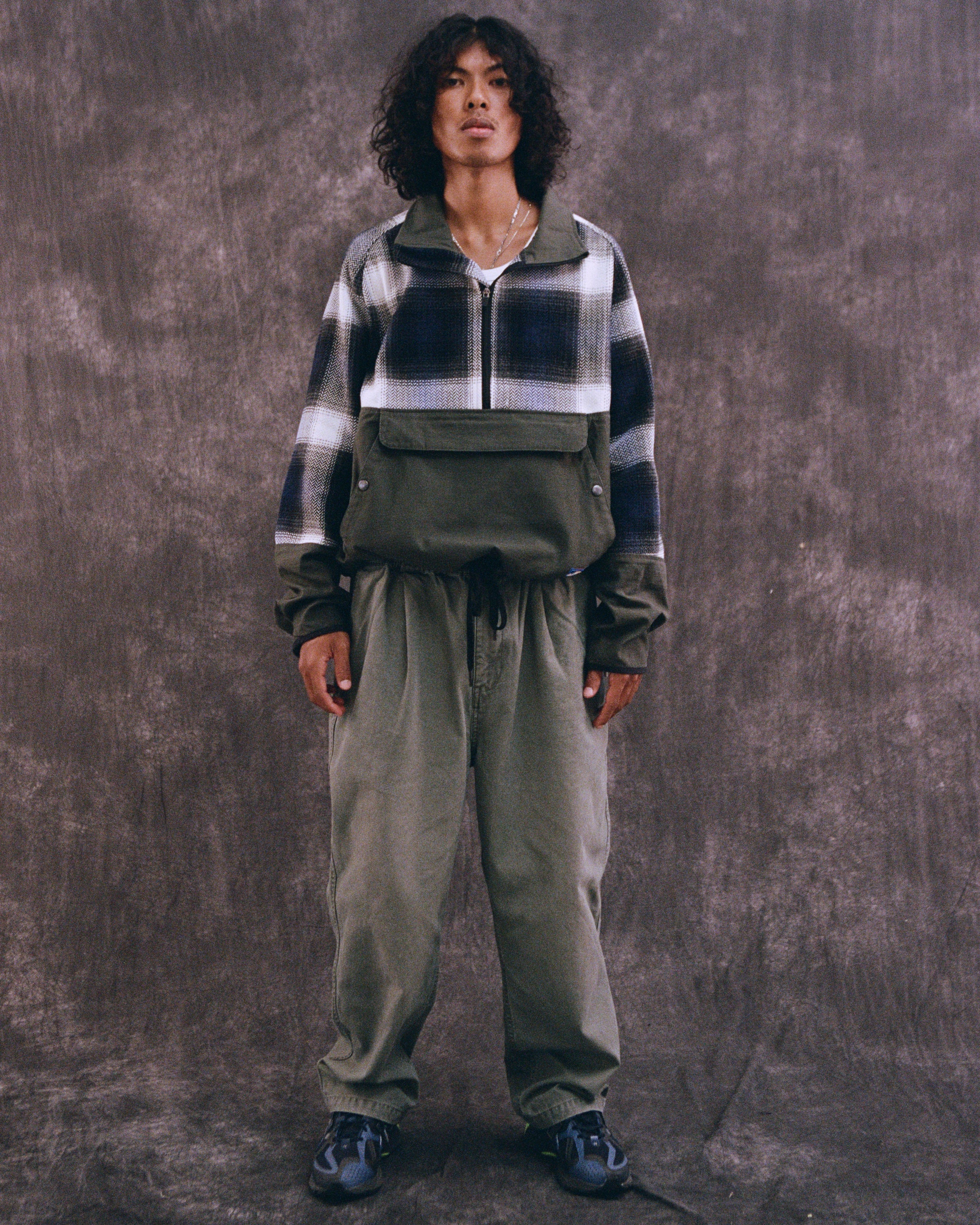 PLAID ANORAK