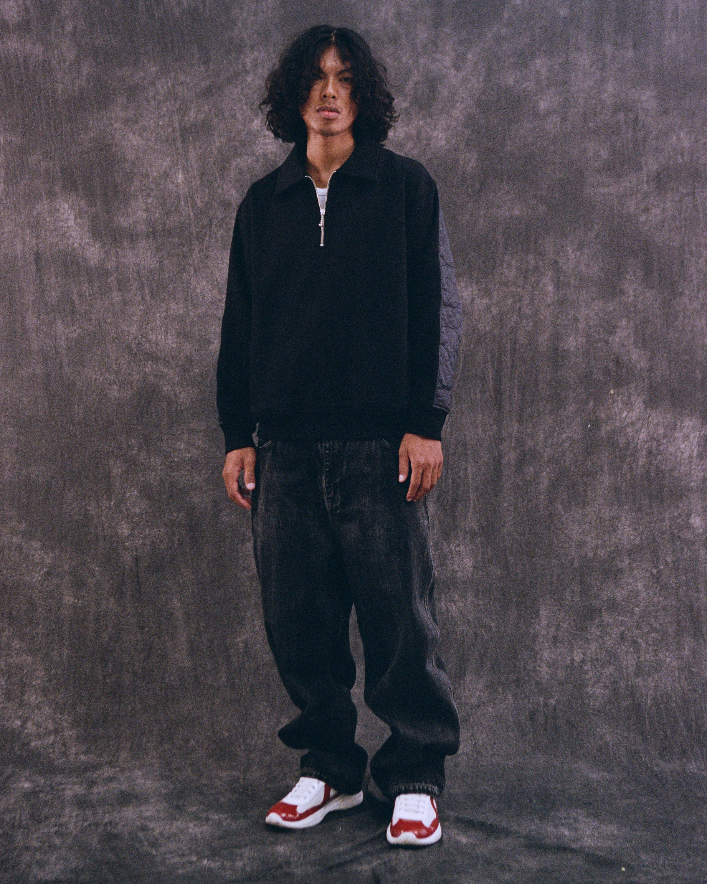 YY QUILTED HALFZIP SWEATSHIRT