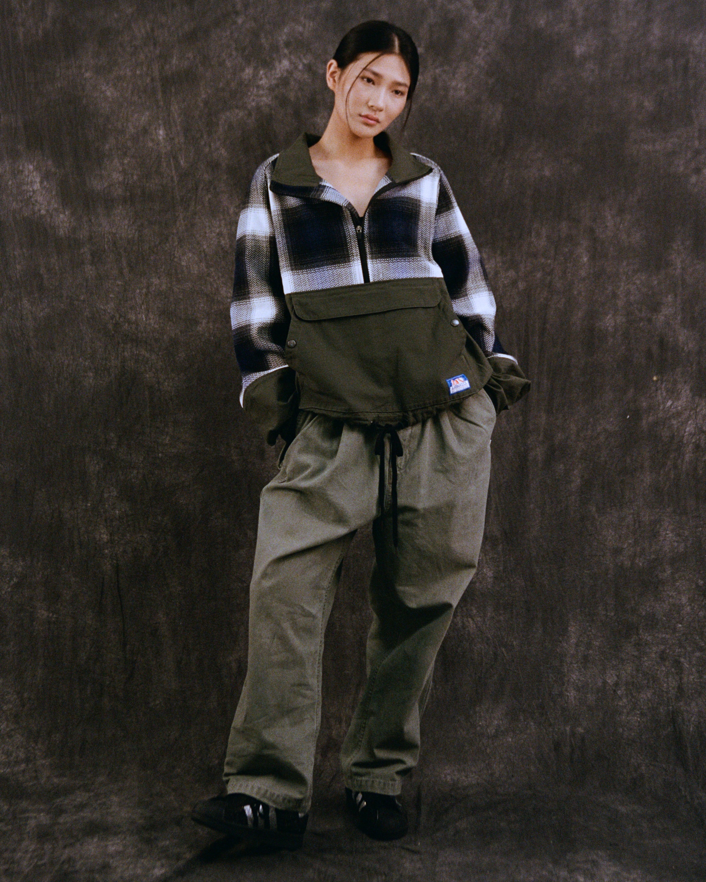 PLAID ANORAK