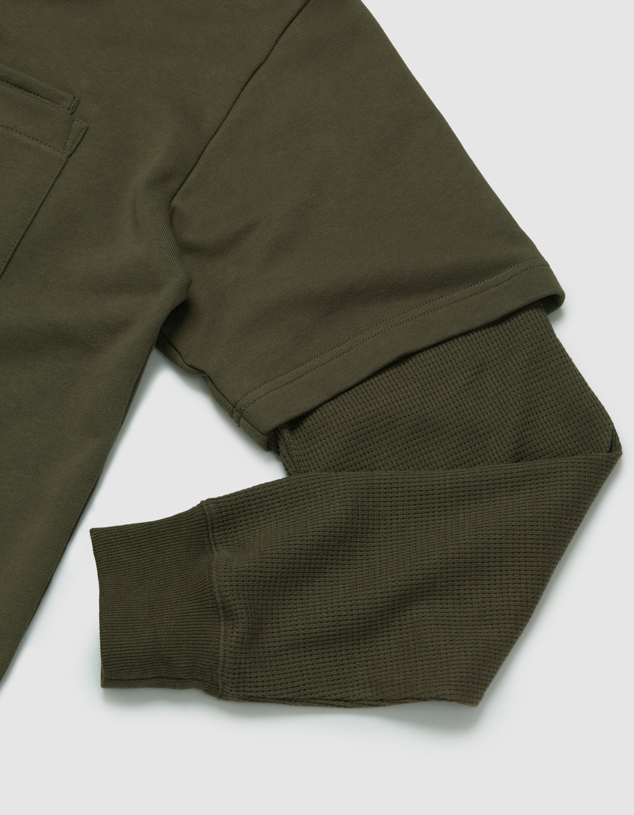 WAFFLE SLEEVE DOUBLE POCKET TEE