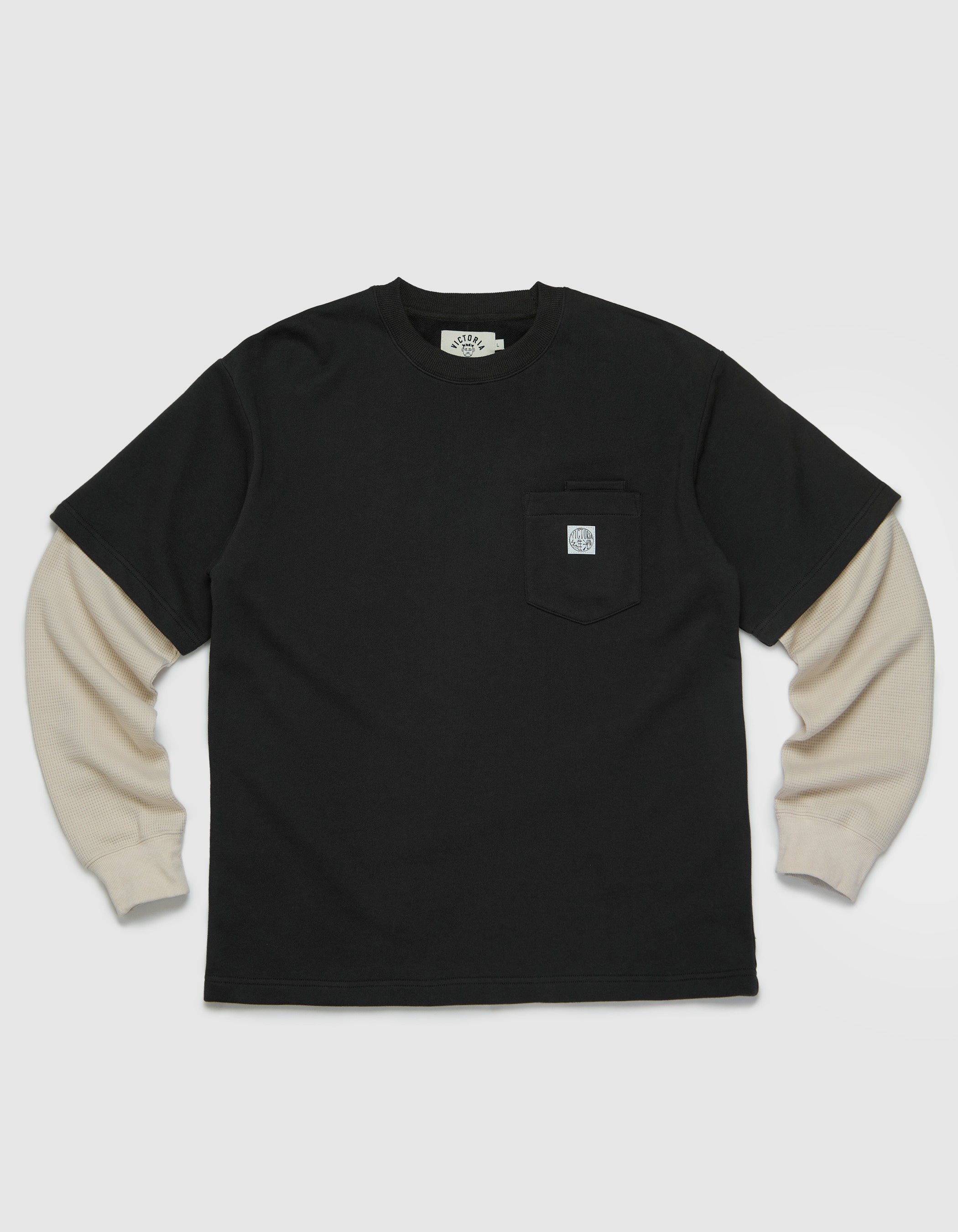 WAFFLE SLEEVE DOUBLE POCKET TEE