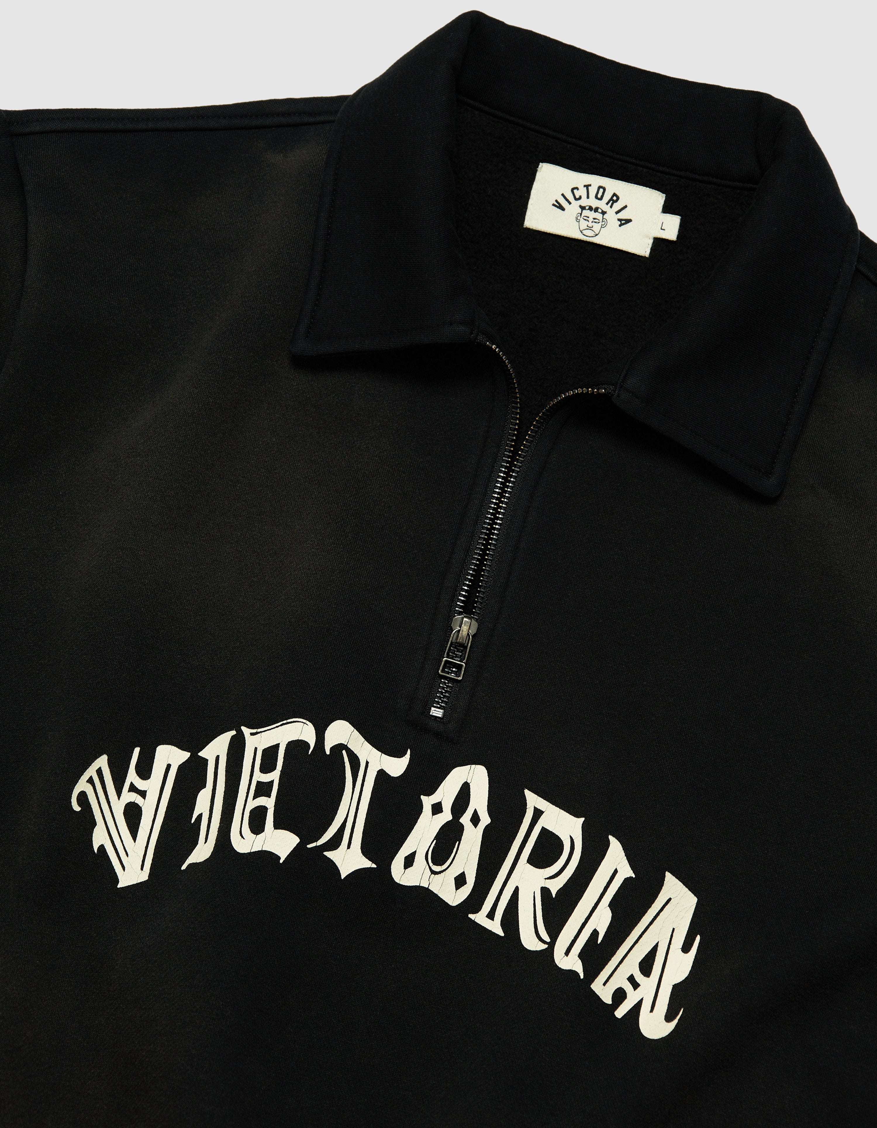 HANDDRAWN GOTHIC HALF ZIP SWEATSHIRT