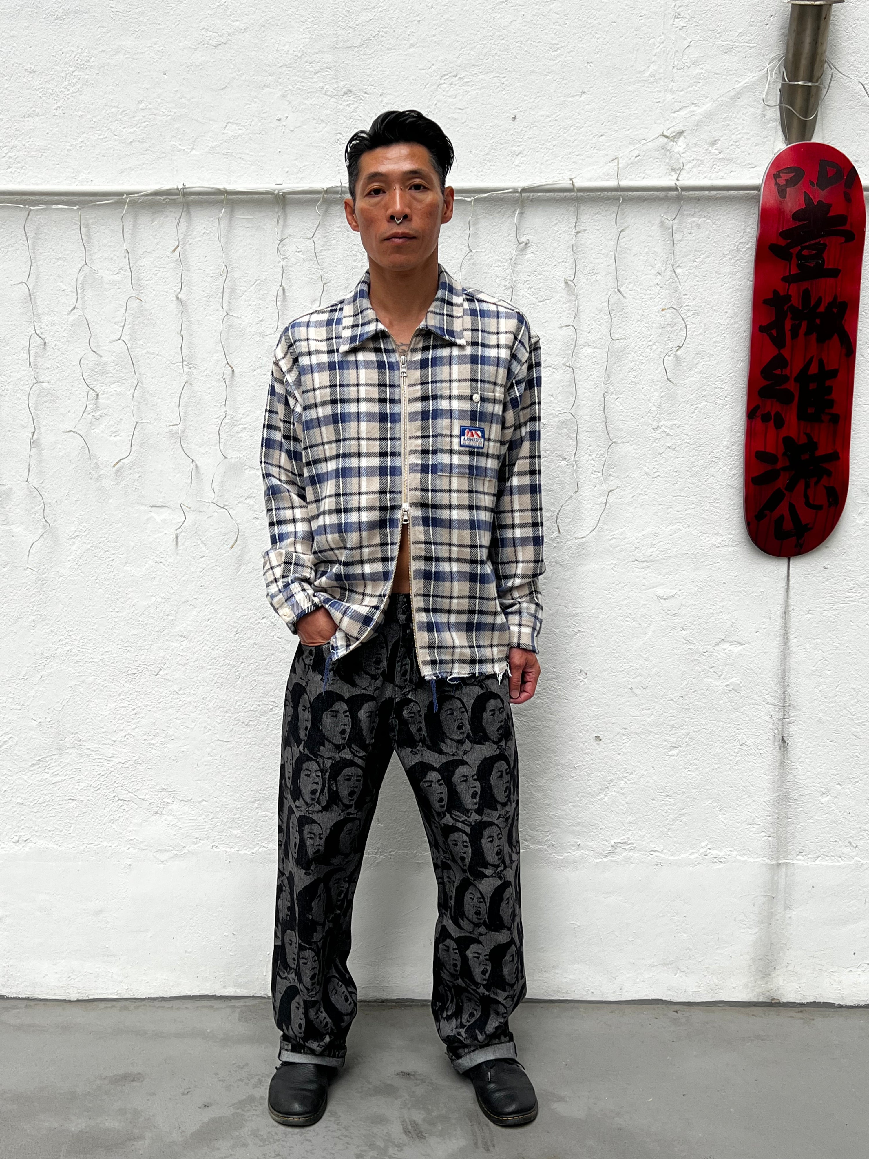 LIONROCK PLAID ZIP SHIRT