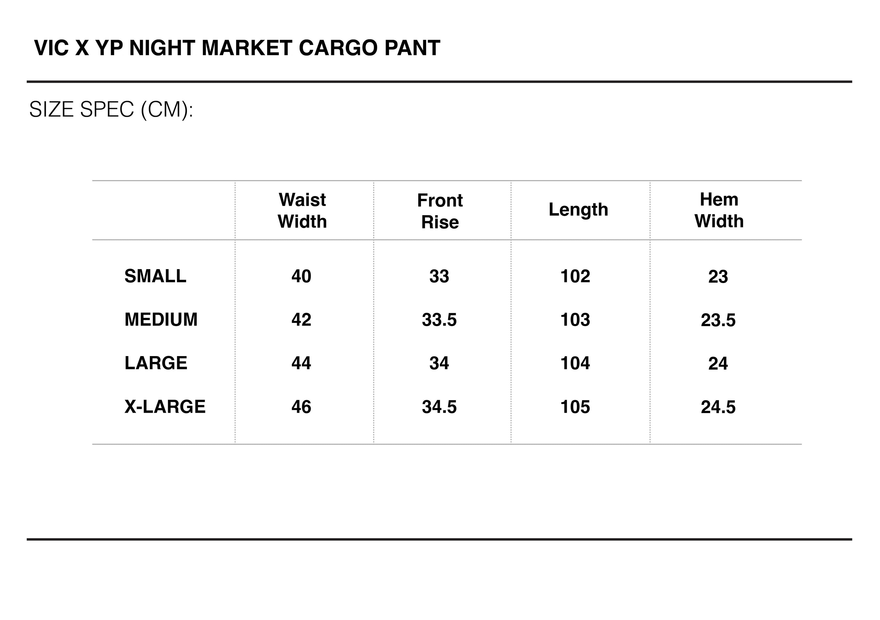 VIC X YP NIGHT MARKET CARGO PANTS