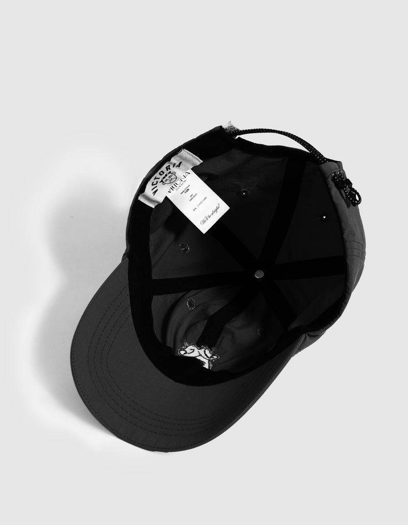 NYLON QH LOGO CAP (BLACK)
